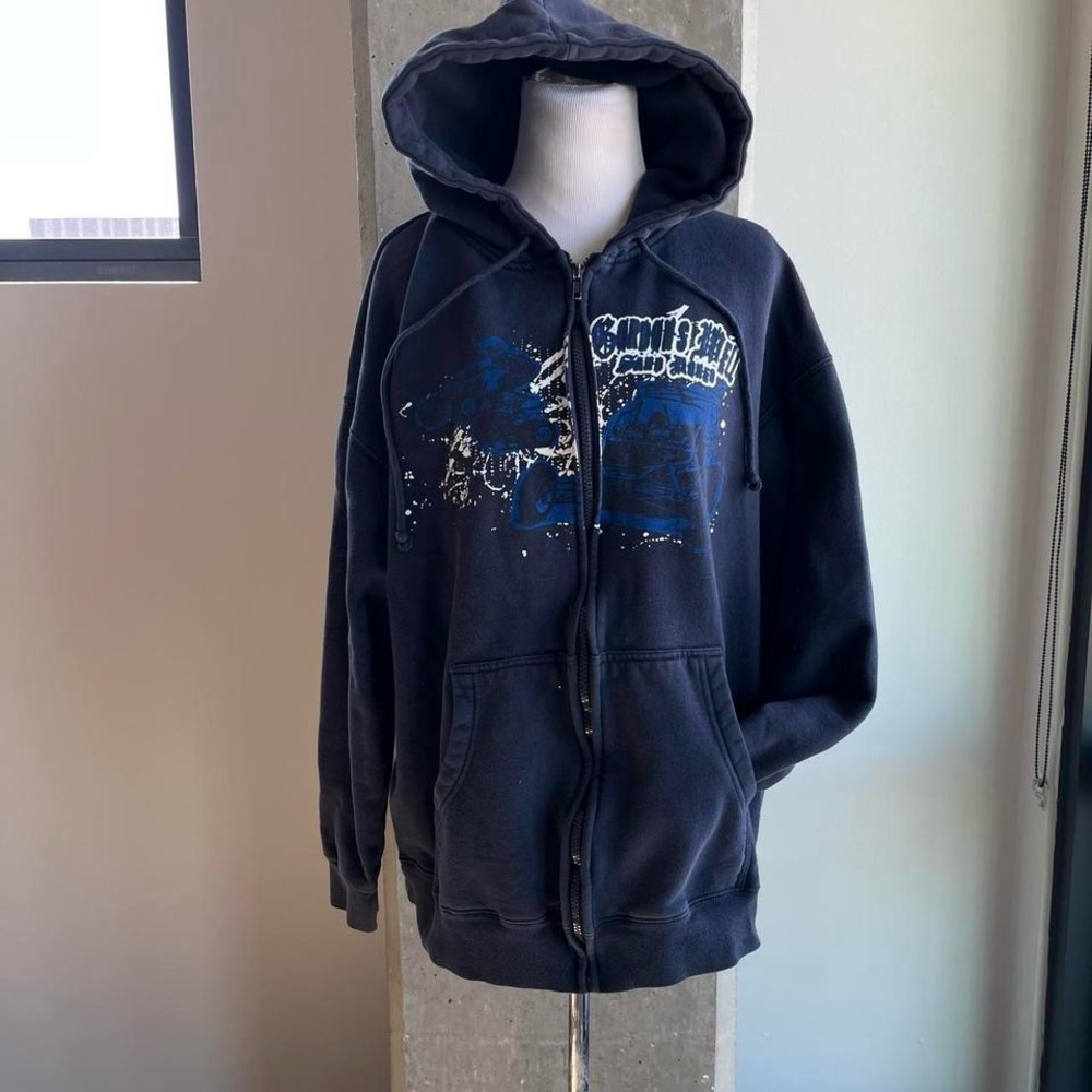 Navy Blue Graphic Hoodie